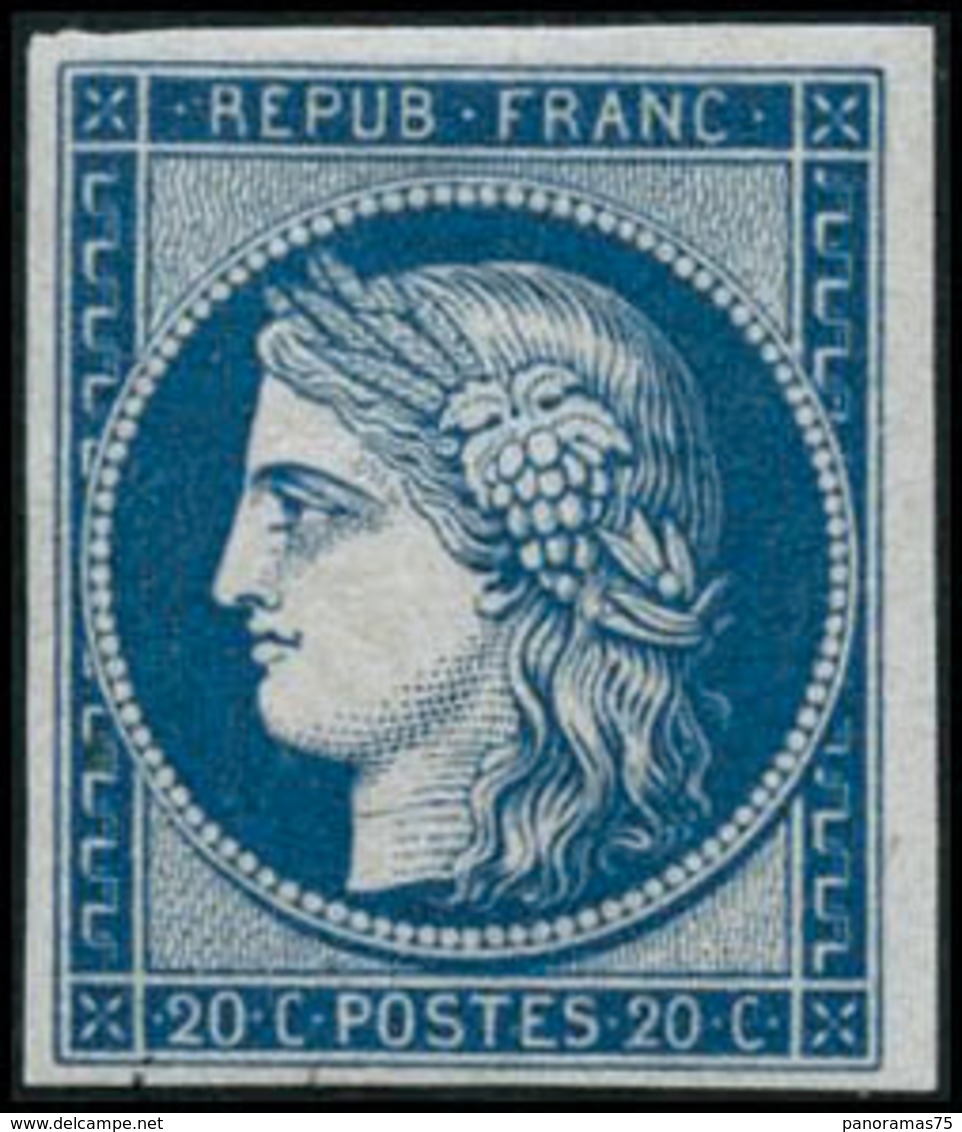 ** N°8F 20c Bleu, Réimp - TB - 1849-1850 Cérès