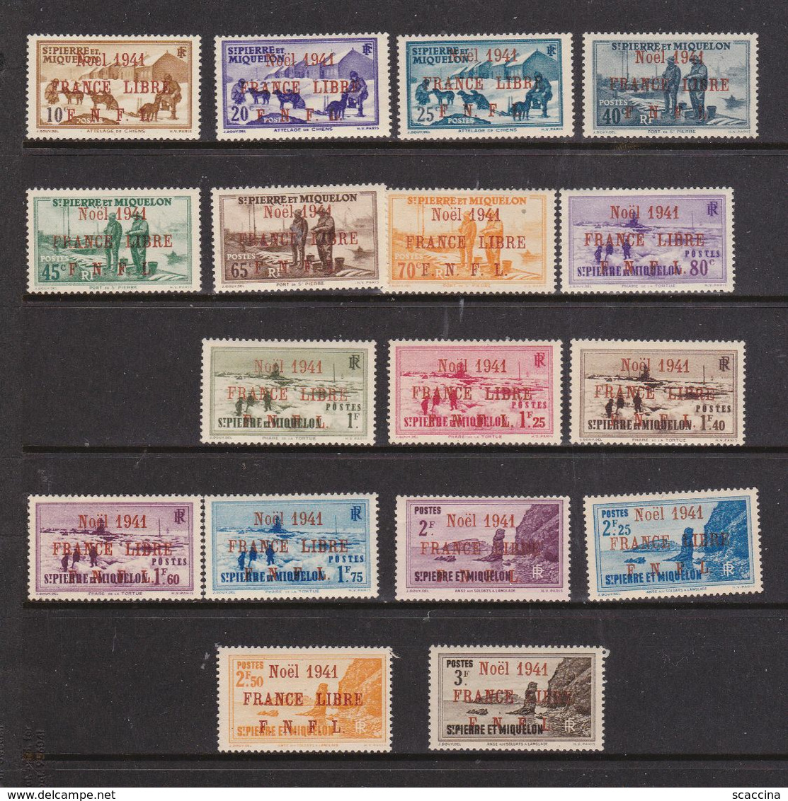 St.Pierre & Miquelon Noèl 1941    Yv, 212(A)-219(A), 221(A)-229(A)    MLH * - Nuovi