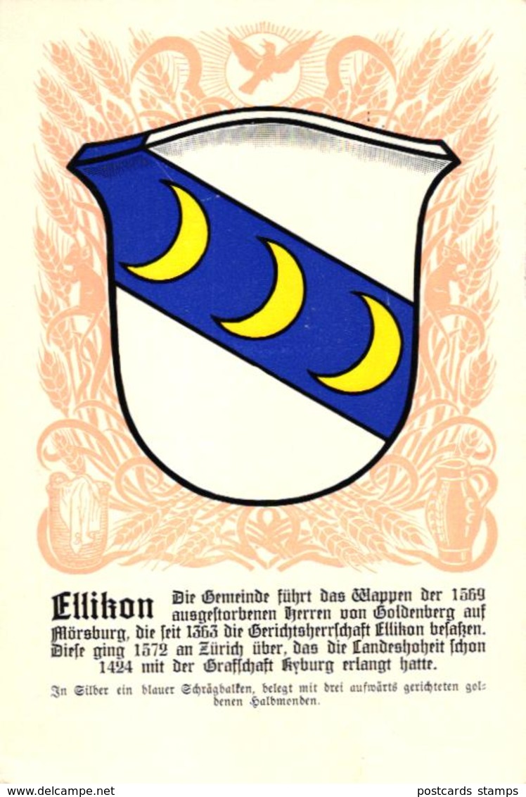 Zürich, Züricher Gemeindewappen, Ellikon, Ca. 20er Jahre - Ellikon An Der Thur