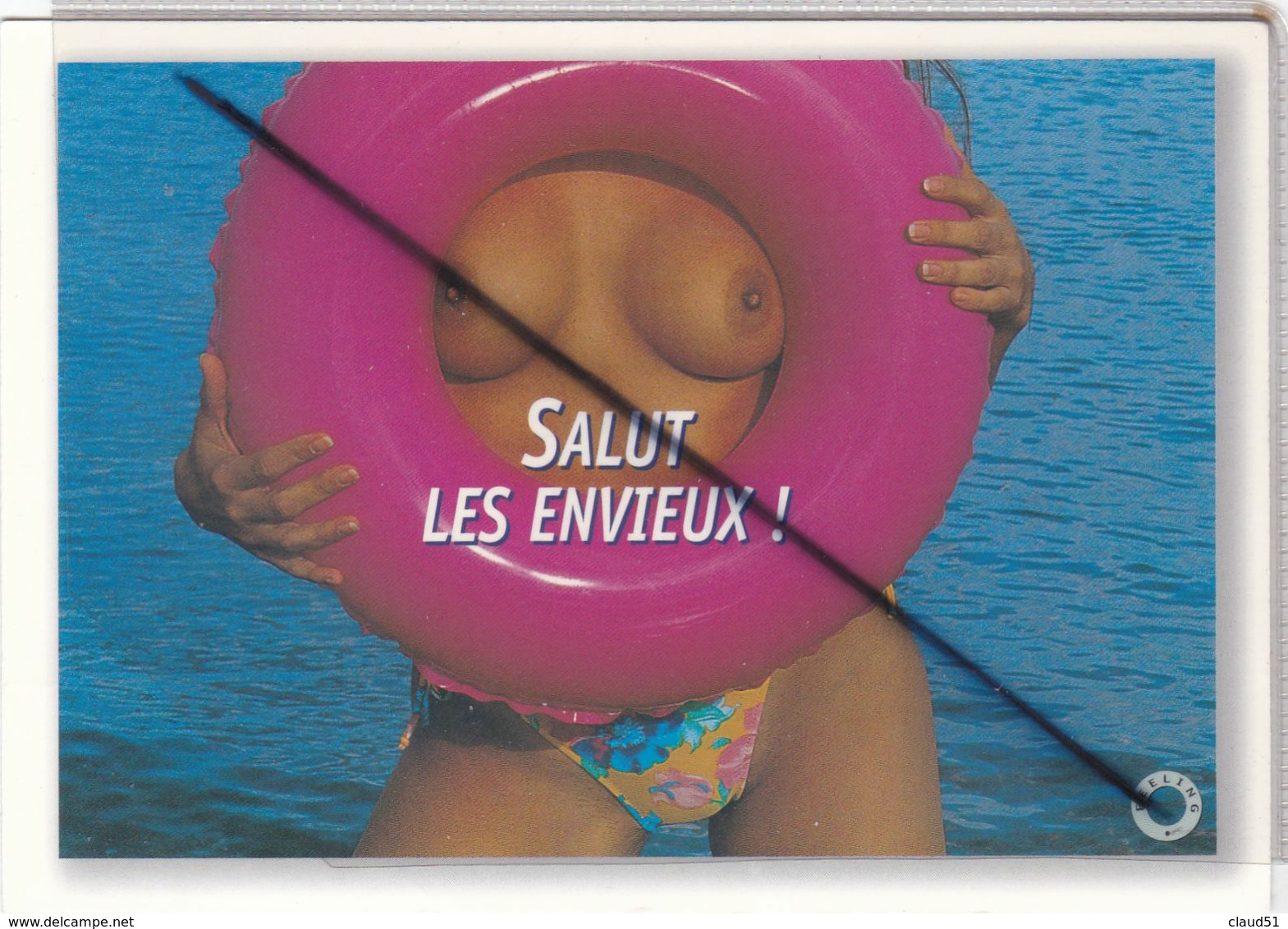 Salut Les Envieux ! Femme Aux Seins Nus à La Plage - Donne