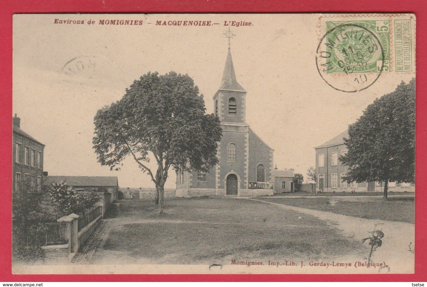 Macquenoise - Jolie Carte De L'Eglise - 1910  ( Voir Verso ) - Momignies