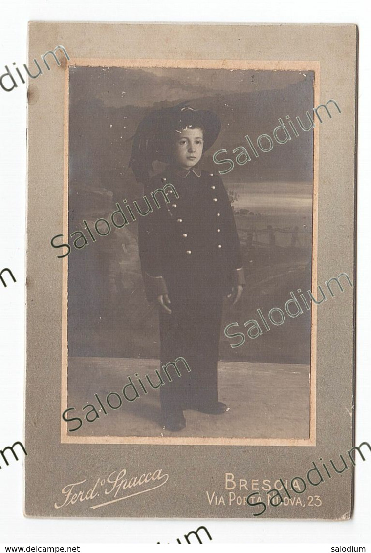 Brescia Fotografo - Bambino Bersagliere Militare Divisa - Foto Fotografia - Guerre, Militaire