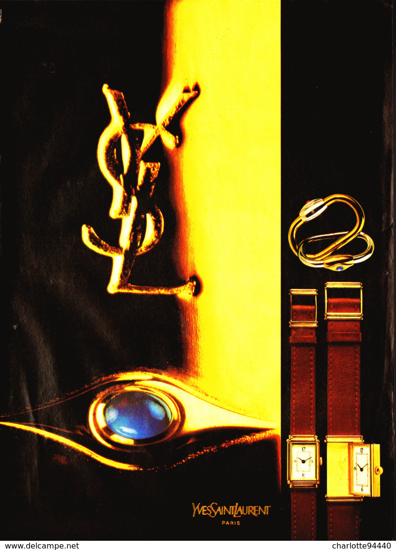 PUB MONTRES  " YVES SAINT LAURENT   "    1983  ( 1  ) - Andere & Zonder Classificatie