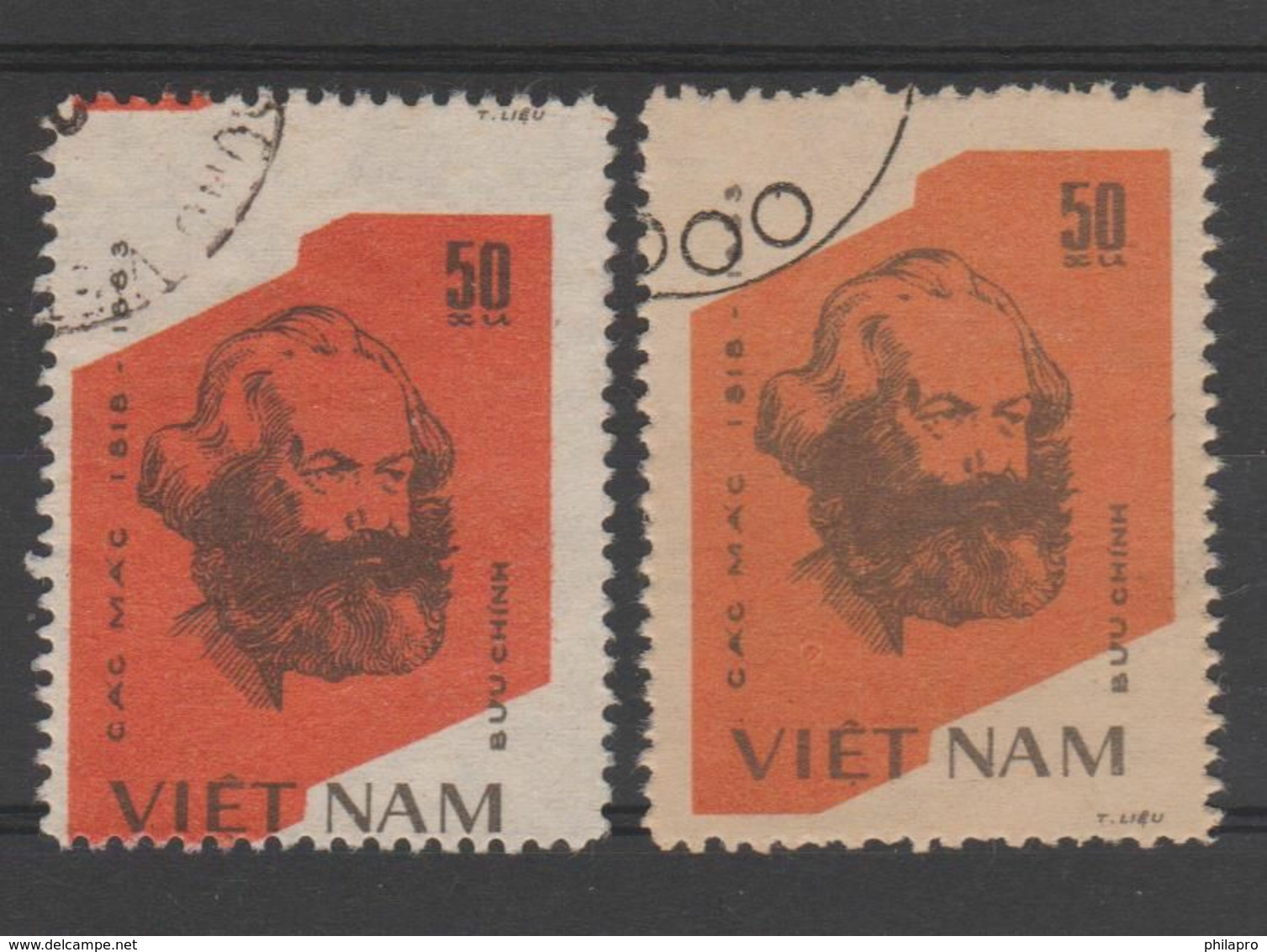 VIETNAM  1983  #ERROR  COLORS  Diff.  KARL MARX 50d  Used   Réf  G825 - Karl Marx