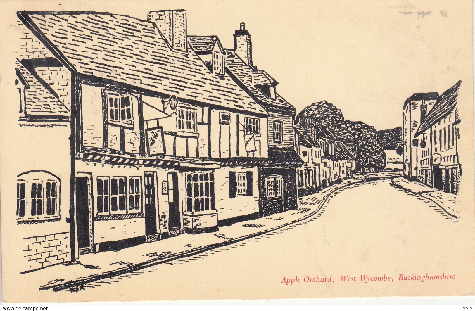BO04. Vintage Advertising Postcard. Apple Orchard. West Wycombe, Buckinghamshire - Buckinghamshire
