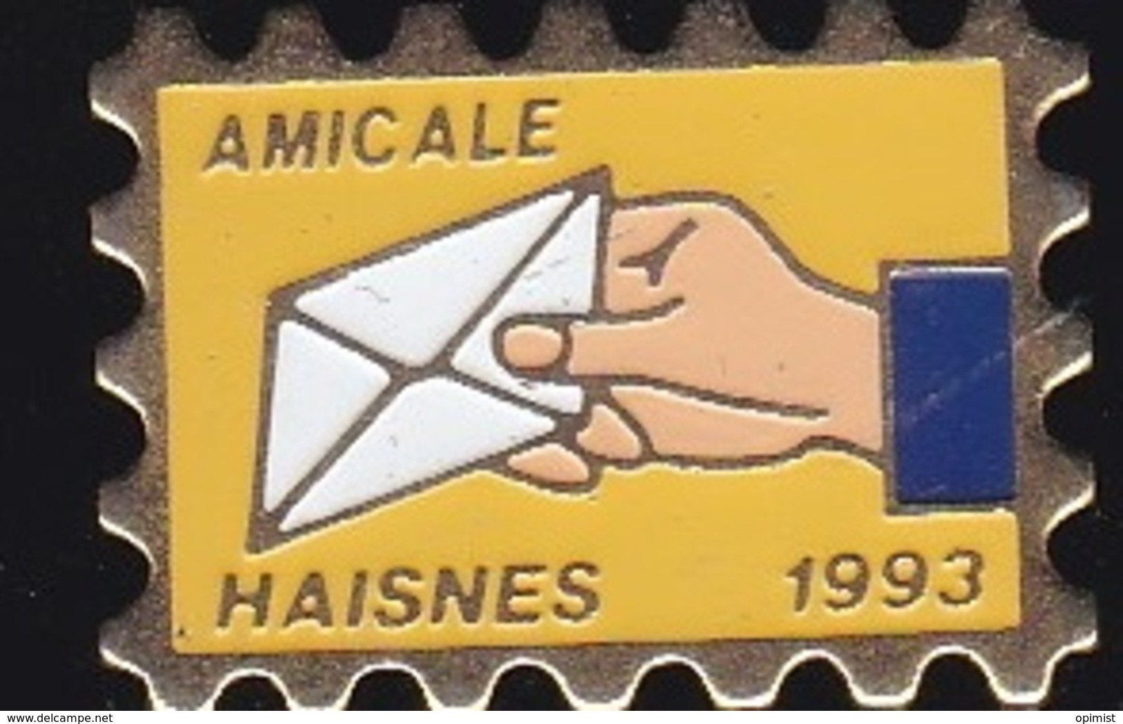 66648-Pin's . La Poste.PTT.Timbre.Haisnes-lez-la-Bassée. Pas-de-Calais En Région Hauts-de-France. - Post