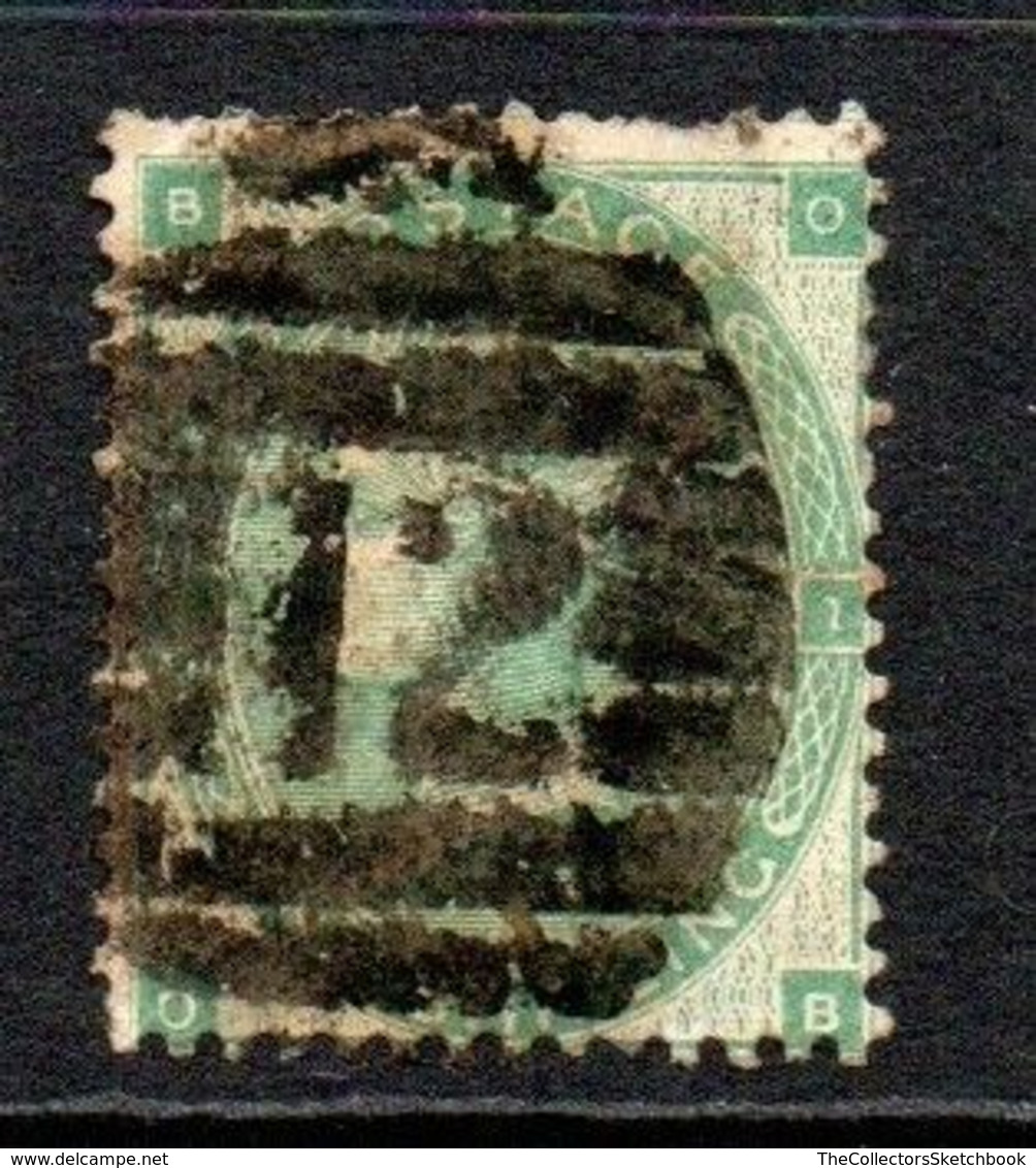 GB Victoria Surface Printed One Shilling Green Heavy Used Plate 1 Spray Of Rose - Non Classificati