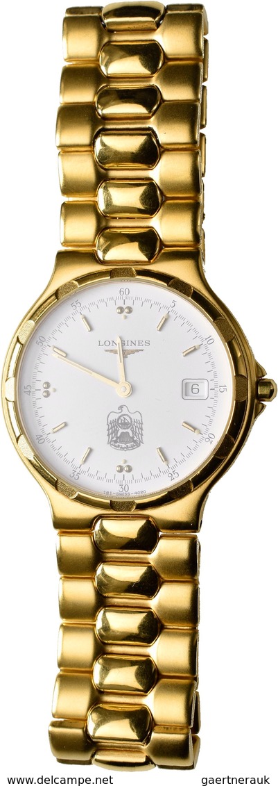 Uhren: Longines Conquest (Swiss Made) Emirates Central Bank Watch, 15 Years Of Service. Goldfarbiges - Altri & Non Classificati