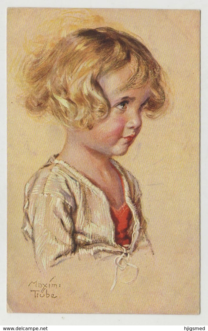 Maxim Trübe Truebe Signed Graphic Art Young Child Girl 11836 Post Card Postkarte POSTCARD - Truebe, Maxim