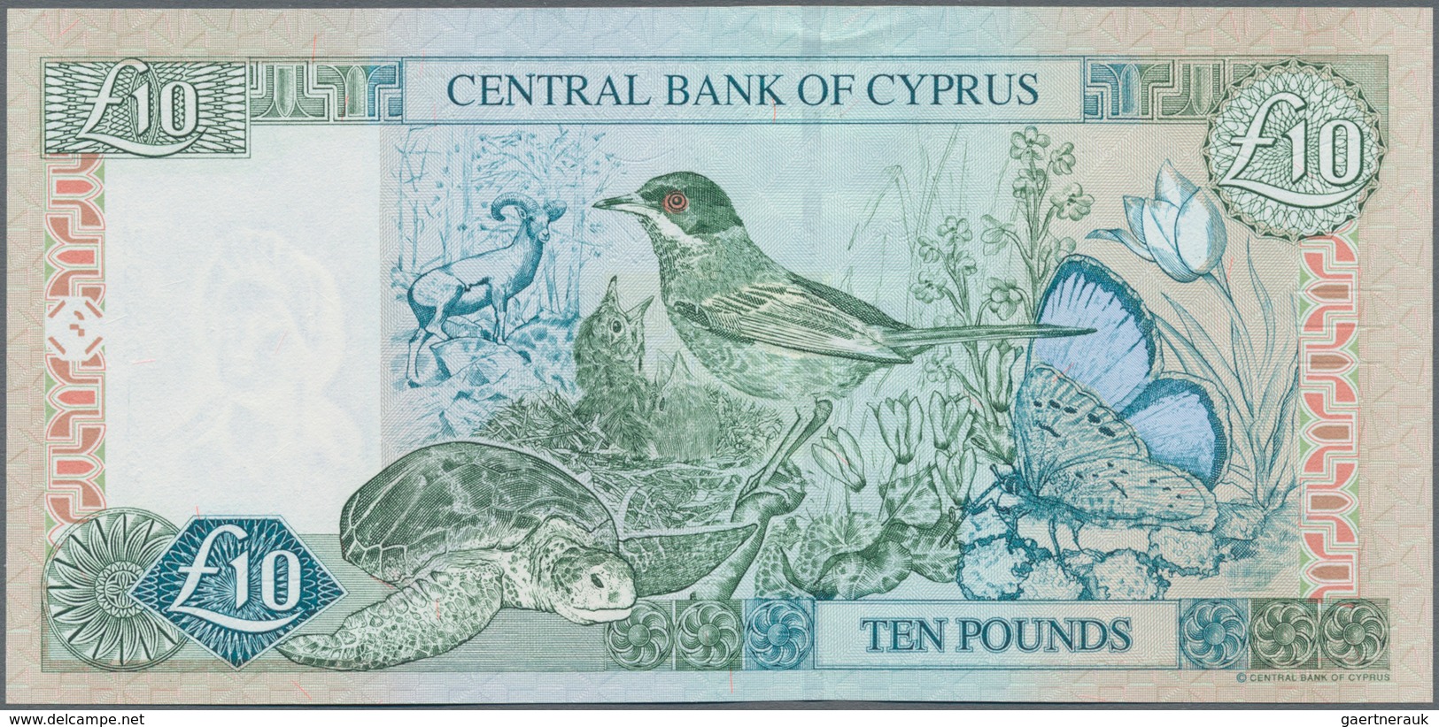 Cyprus / Zypern: Lot 2 Banknotes: 10 Pounds 1997 P.62a, Sequential Numbers M936143 + M936144 In UNC - Cyprus
