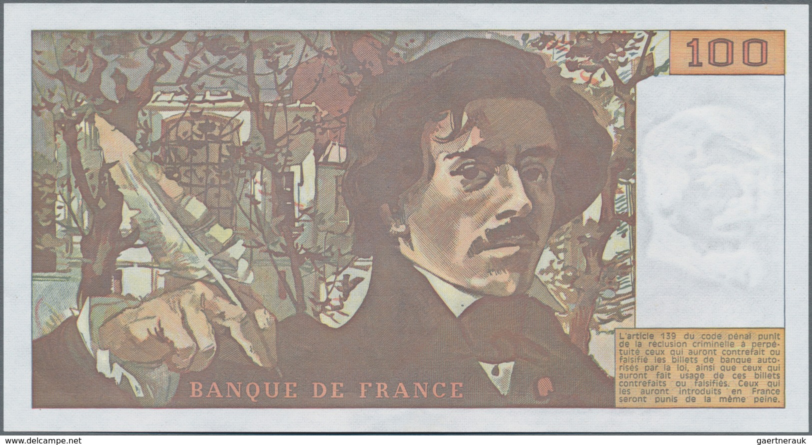 France / Frankreich: Banque De France 100 Francs 1978 "Ferdinand-Victor-Eugène Delacroix", P.153 (Fa - 1955-1959 Overprinted With ''Nouveaux Francs''
