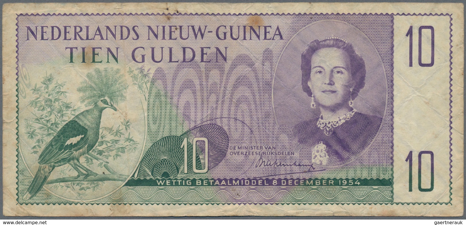 Netherlands New Guinea / Niederländisch Neu Guinea: Ministerië Van Overzeesche Rijksdelen 10 Gulden - Papua Nueva Guinea