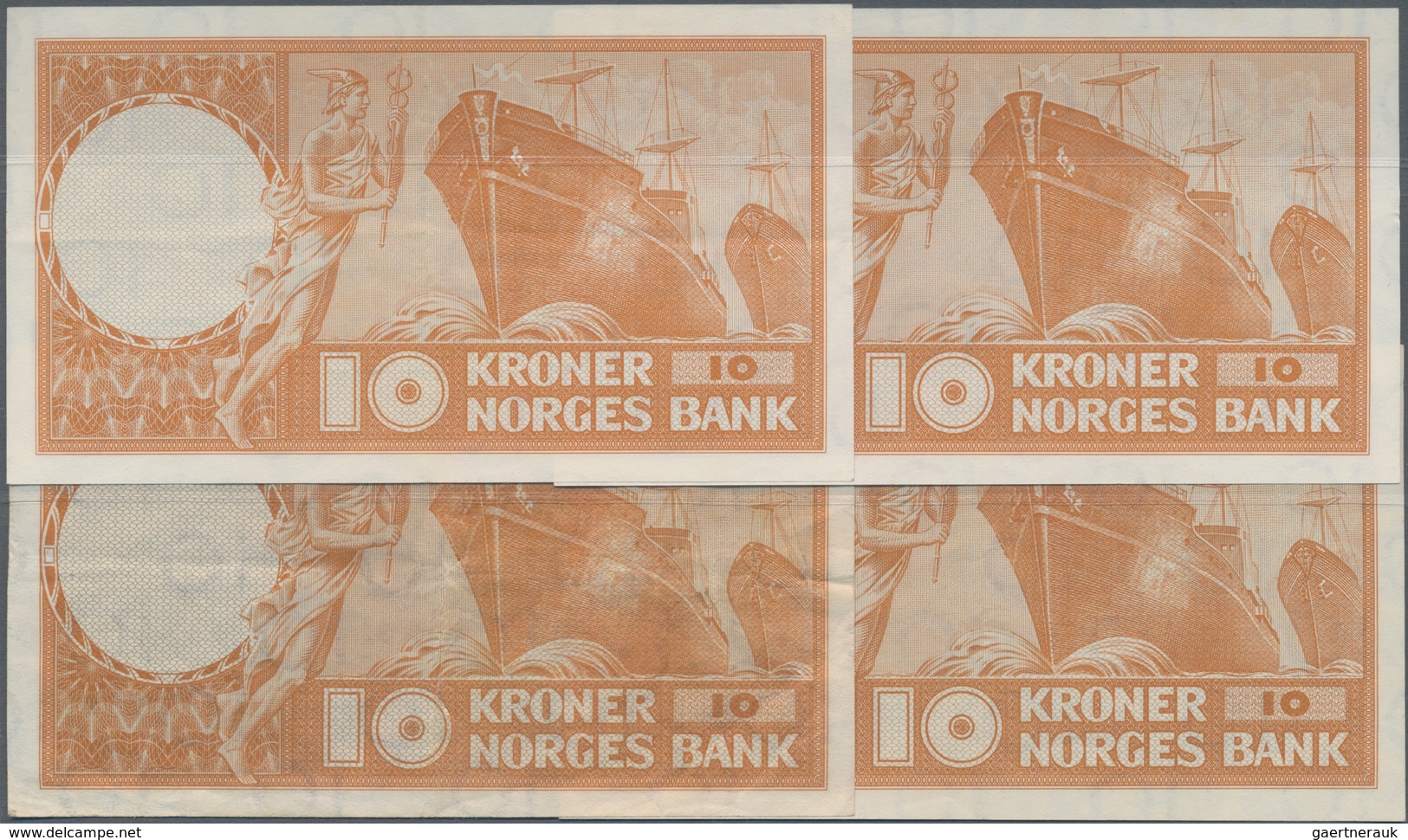 Norway / Norwegen: Nice Set With 4 Banknotes 10 Kroner P.31a,b, Dated 1954 (XF), 1955 (VF), 1956 (aU - Noorwegen