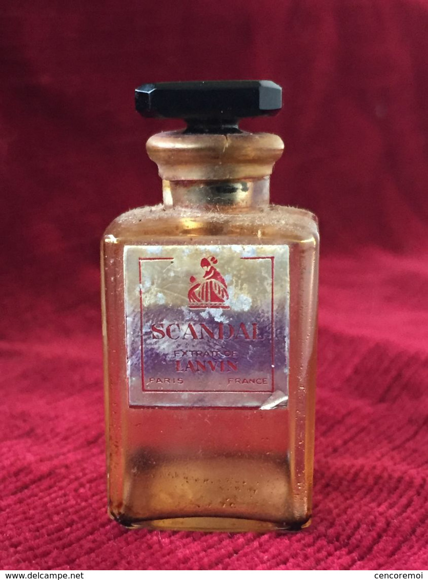 Petit Flacon à Parfum Ancien, LANVIN Scandal Bouchon émeri, Dessin De P.Iribe - Flacons (vides)