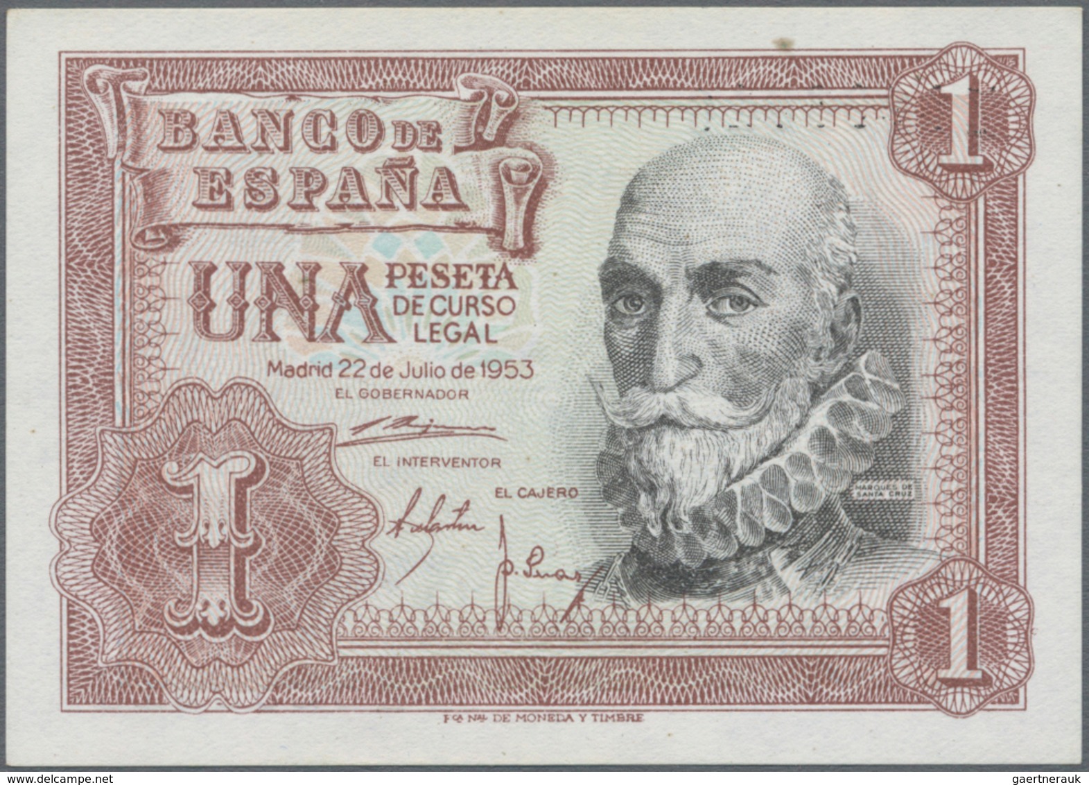 Spain / Spanien: Banco De España: Set Of 7 Different Banknotes Containing 1 Peseta 1951 P. 139a (UNC - Altri & Non Classificati