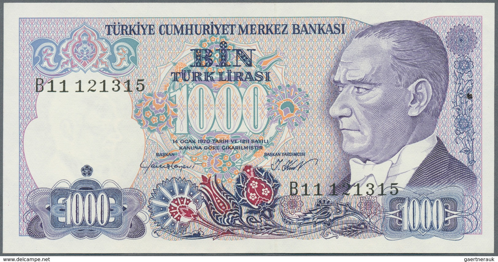 Turkey / Türkei: Set With 6 Banknotes 5, 2x 1000, 5000, 10.000 And 20.000 Lira P.185, 196, 197, 199, - Turkije