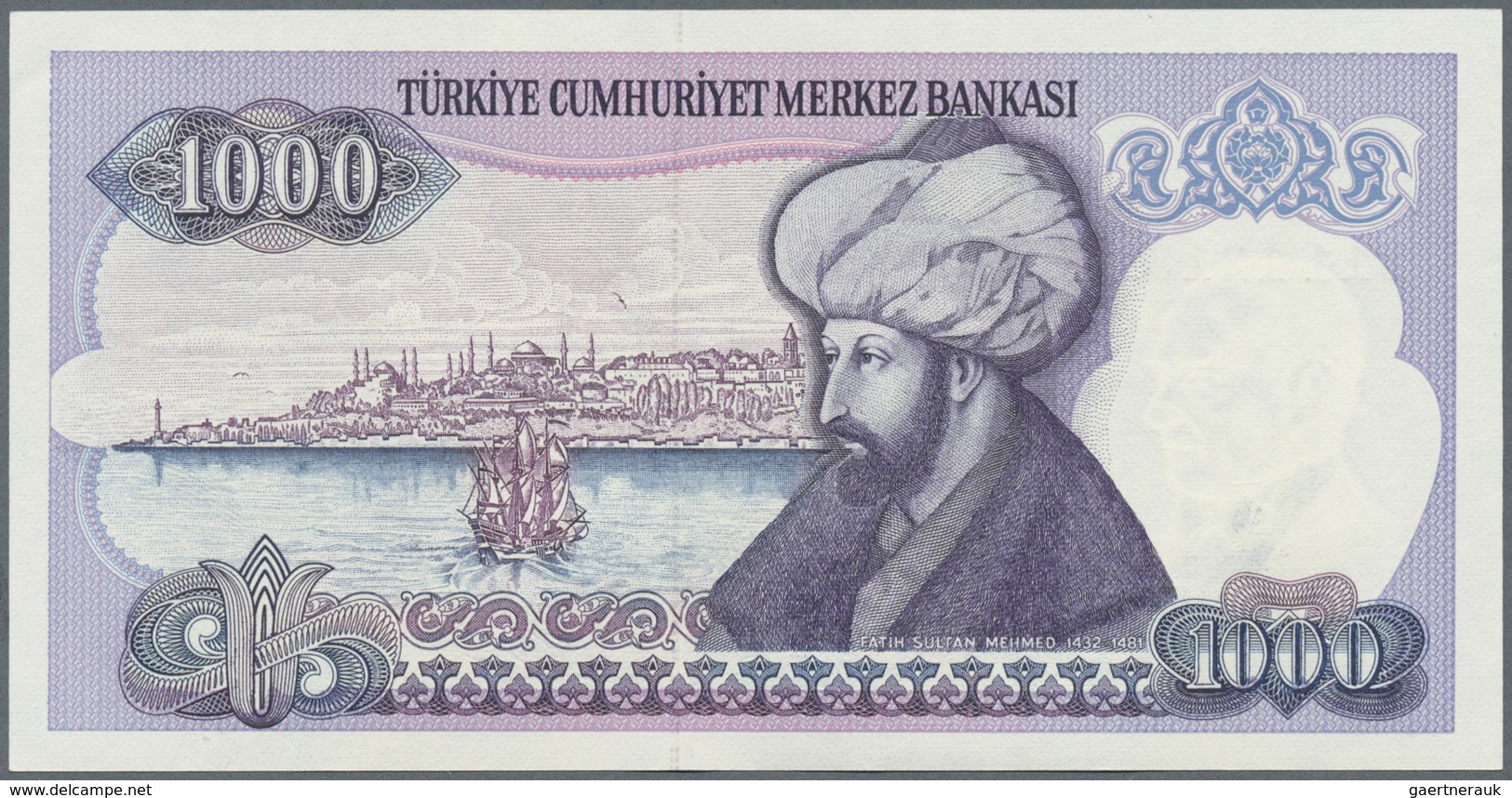 Turkey / Türkei: Set with 6 banknotes 5, 2x 1000, 5000, 10.000 and 20.000 Lira P.185, 196, 197, 199,