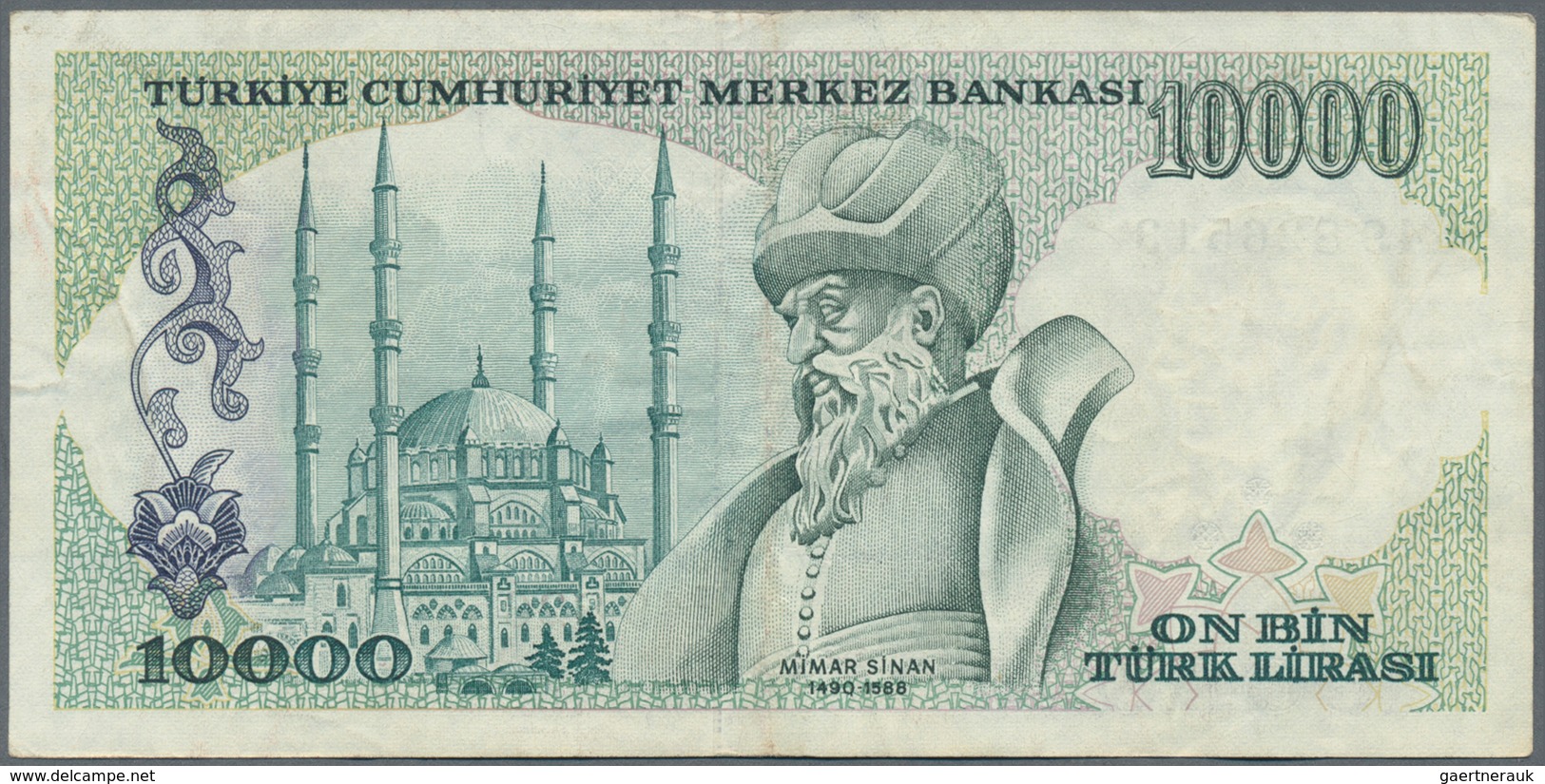 Turkey / Türkei: Set with 6 banknotes 5, 2x 1000, 5000, 10.000 and 20.000 Lira P.185, 196, 197, 199,