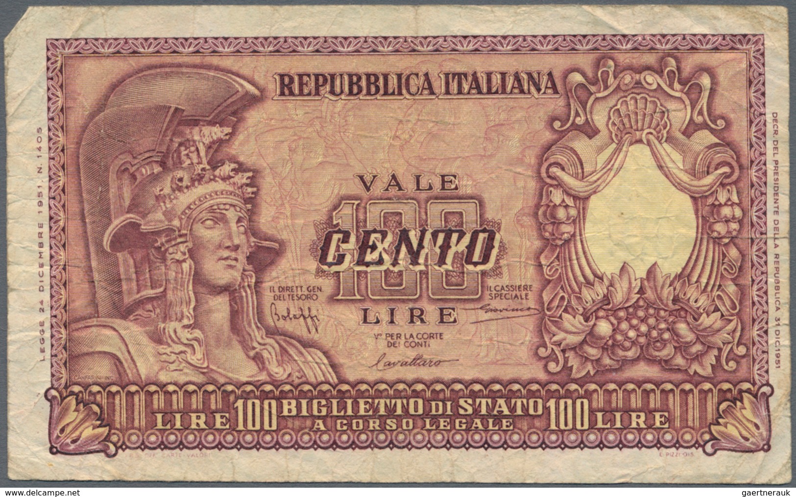 Italy / Italien: Huge lot with hundreds of banknotes, sorted by catalog number, condition and availa