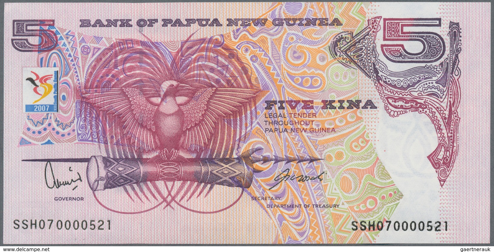 Papua New Guinea: Huge lot with 1225 banknotes comprising 100x 2 Kina P.1, 100x 2 Kina P.5a, 110 pcs