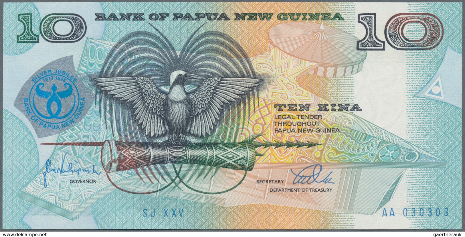 Papua New Guinea: Huge lot with 1225 banknotes comprising 100x 2 Kina P.1, 100x 2 Kina P.5a, 110 pcs