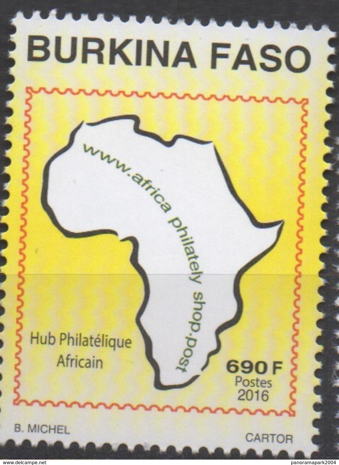 Burkina Faso 2016 Mi. ? Joint Issue Emission Commune Africa Shop Hub Philatélique 1 Val. ** - Burkina Faso (1984-...)