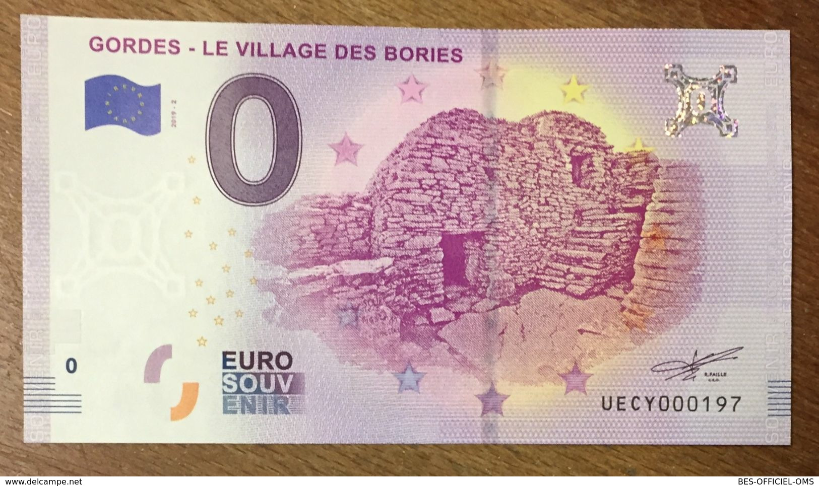 84 GORDES VILLAGE DES BORIES BILLET 0 EURO SOUVENIR 2019 ZERO 0 EURO SCHEIN PAPER MONEY BANKNOTE BANK NOTE - Pruebas Privadas