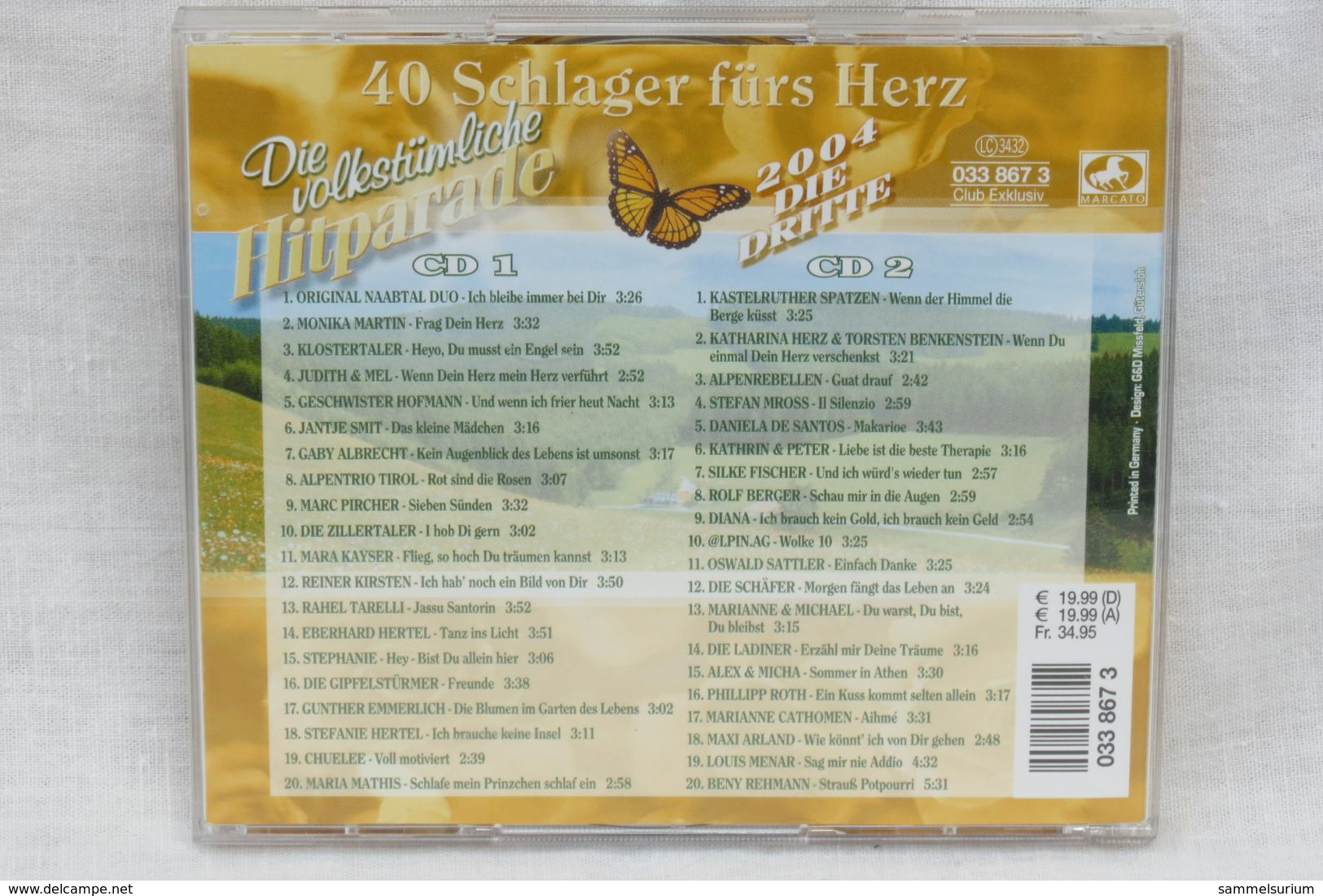 2 CDs "Die Volkstümliche Hitparade" 40 Schlager Fürs Herz, Ausgabe 2004 Die Dritte - Other - German Music