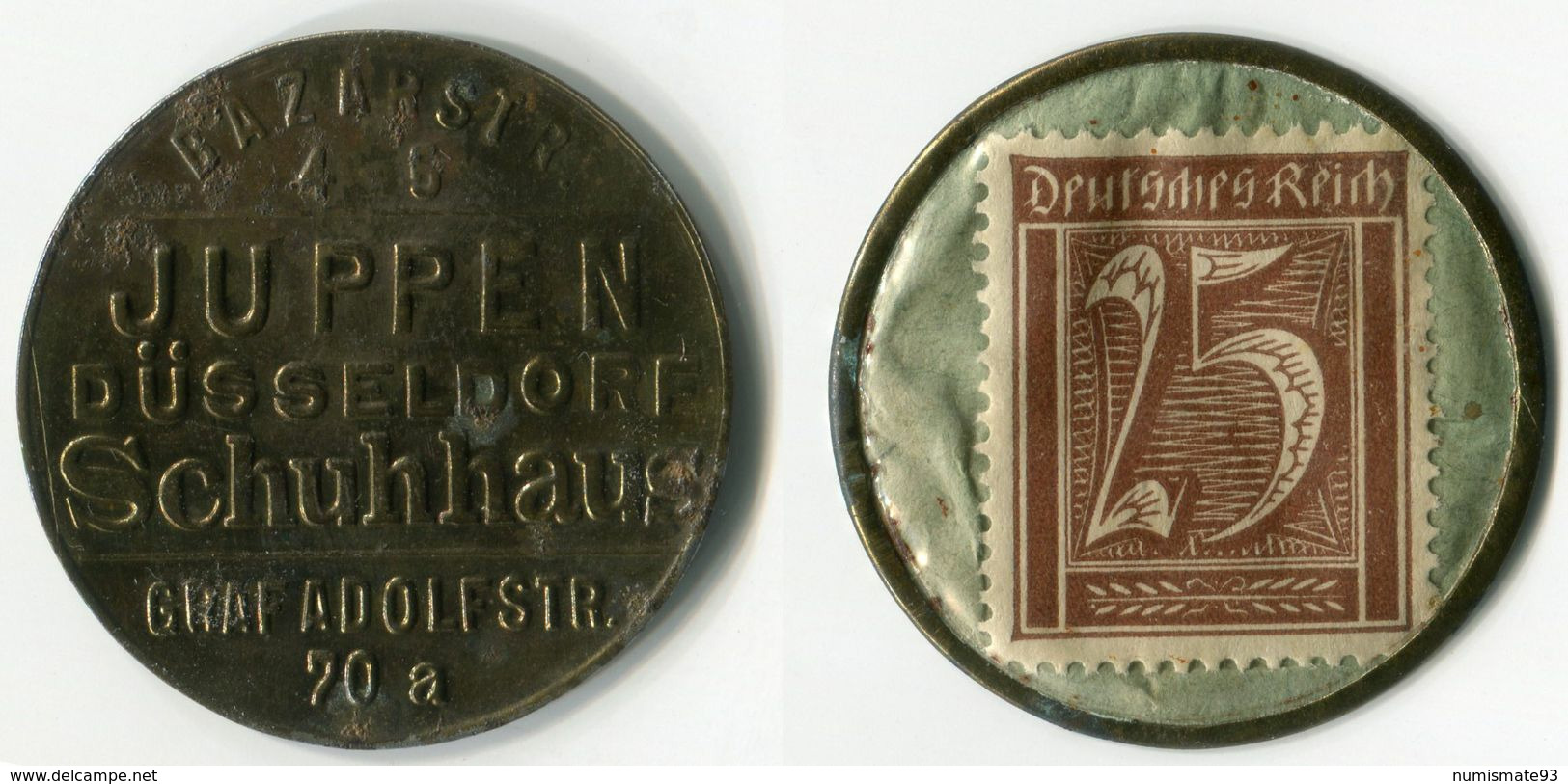 N93-0641 - Timbre-monnaie Juppen - 25 Pfennig - Kapselgeld - Encased Stamp - Monétaires/De Nécessité