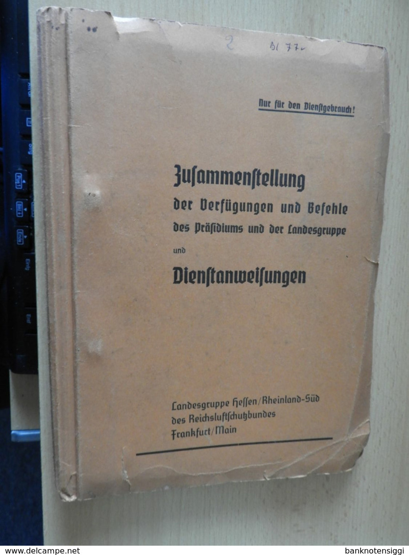 Heft Dienstanweisung  Des Reichsluftzschutzbundes Frankfurt/Main 1937 - Other & Unclassified