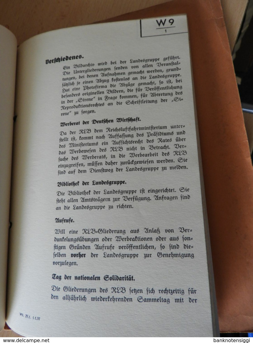 Heft Dienstanweisung  des Reichsluftzschutzbundes Frankfurt/Main 1937