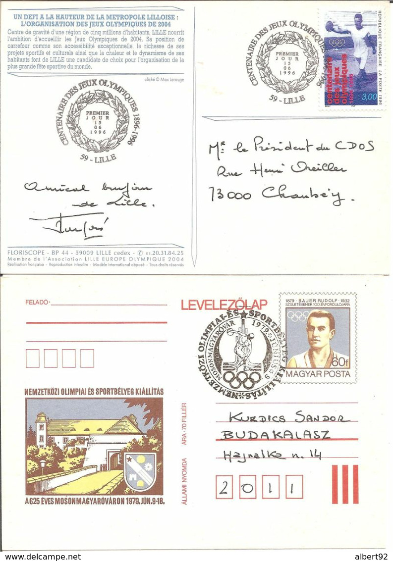 1979:1996 Rudolf BAUER Champion Olympique Du Lancer Du Disque Aux Jeux Olympiques De Paris En 1900: 2 Documents - Ete 1900: Paris