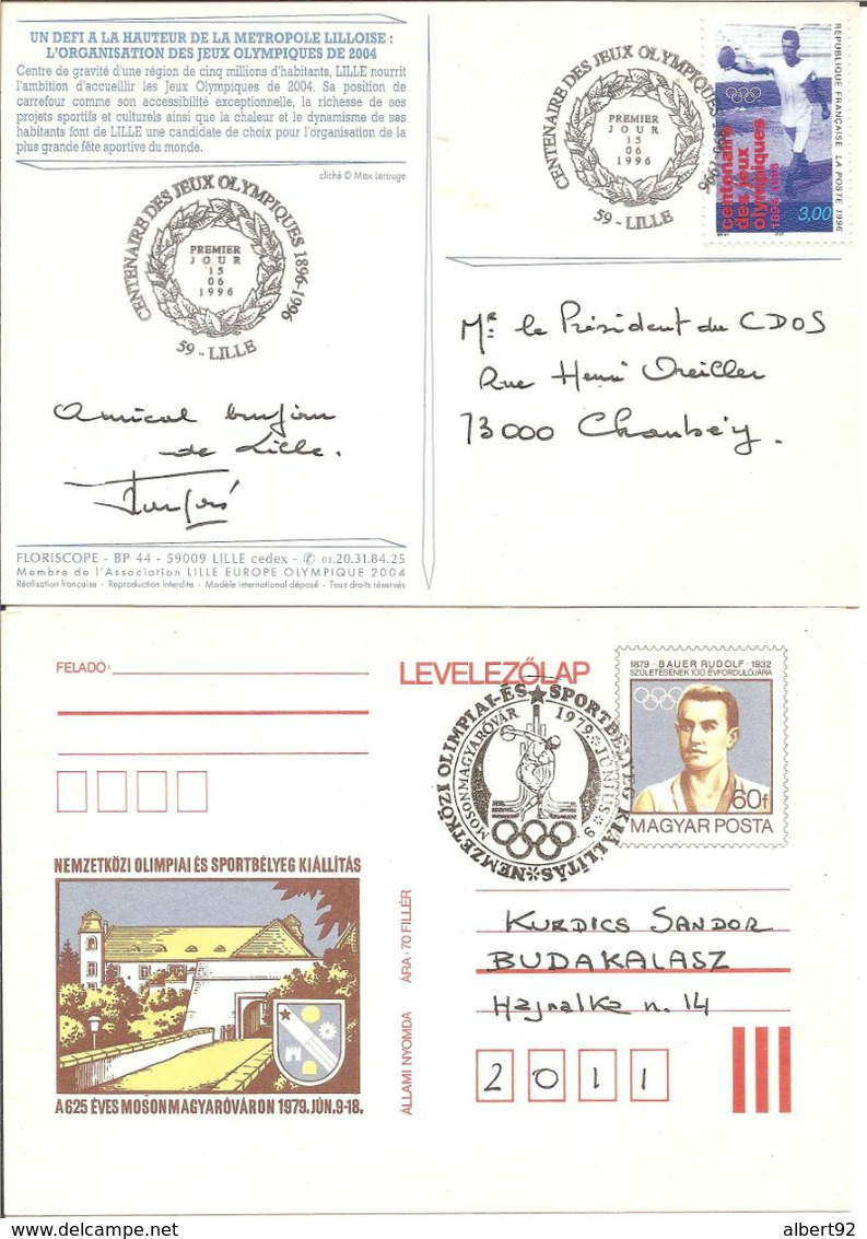 1979:1996 Rudolf BAUER Champion Olympique Du Lancer Du Disque Aux Jeux Olympiques De Paris En 1900: 2 Documents - Zomer 1900: Parijs