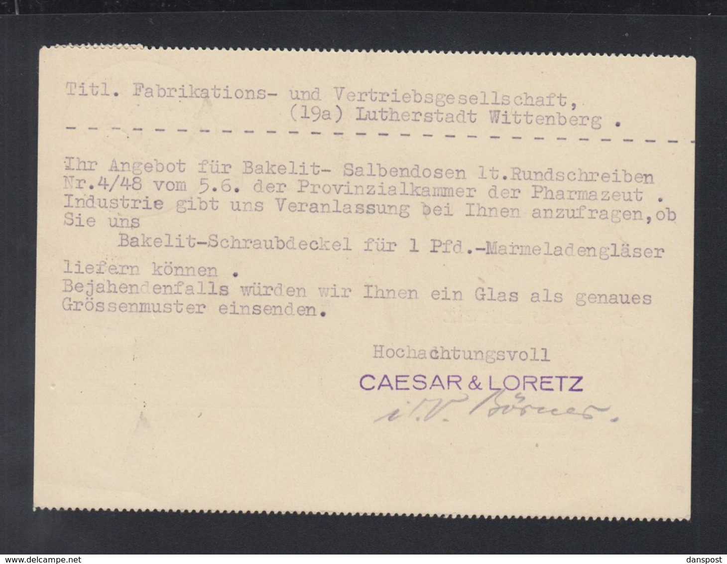 Alliierte Besetzung Paar Auf PK 1948 Halle Nach Wittenberg - Autres & Non Classés