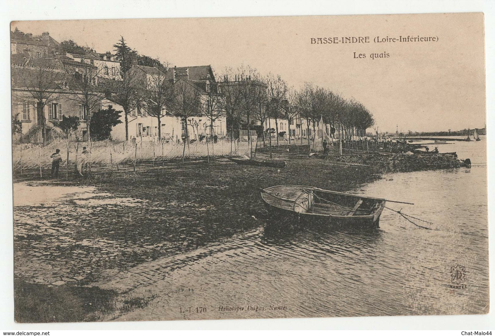 Basse-Indre (Loire-Atlantique - 44) - Les Quais (avec Barque Au Premier Plan). CP NB. Editions AD, Nantes - Basse-Indre