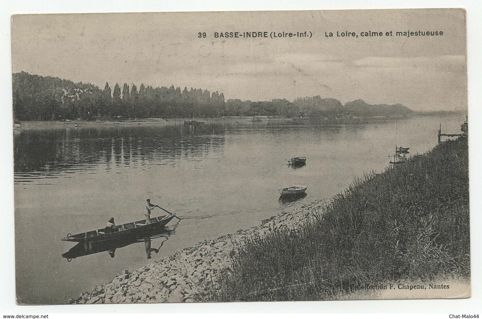 Basse-Indre (Loire-Atlantique - 44) - La Loire, Calme Et Majestueuse. CP NB. Coll. F. Chapeau, Nantes - Basse-Indre