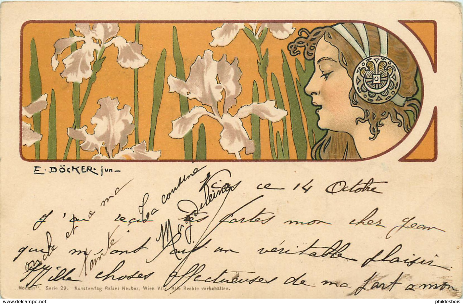 ILLUSTRATEUR E. DOECKER  Femme   ART NOUVEAU   (début De Siecle ) - Döcker, E.