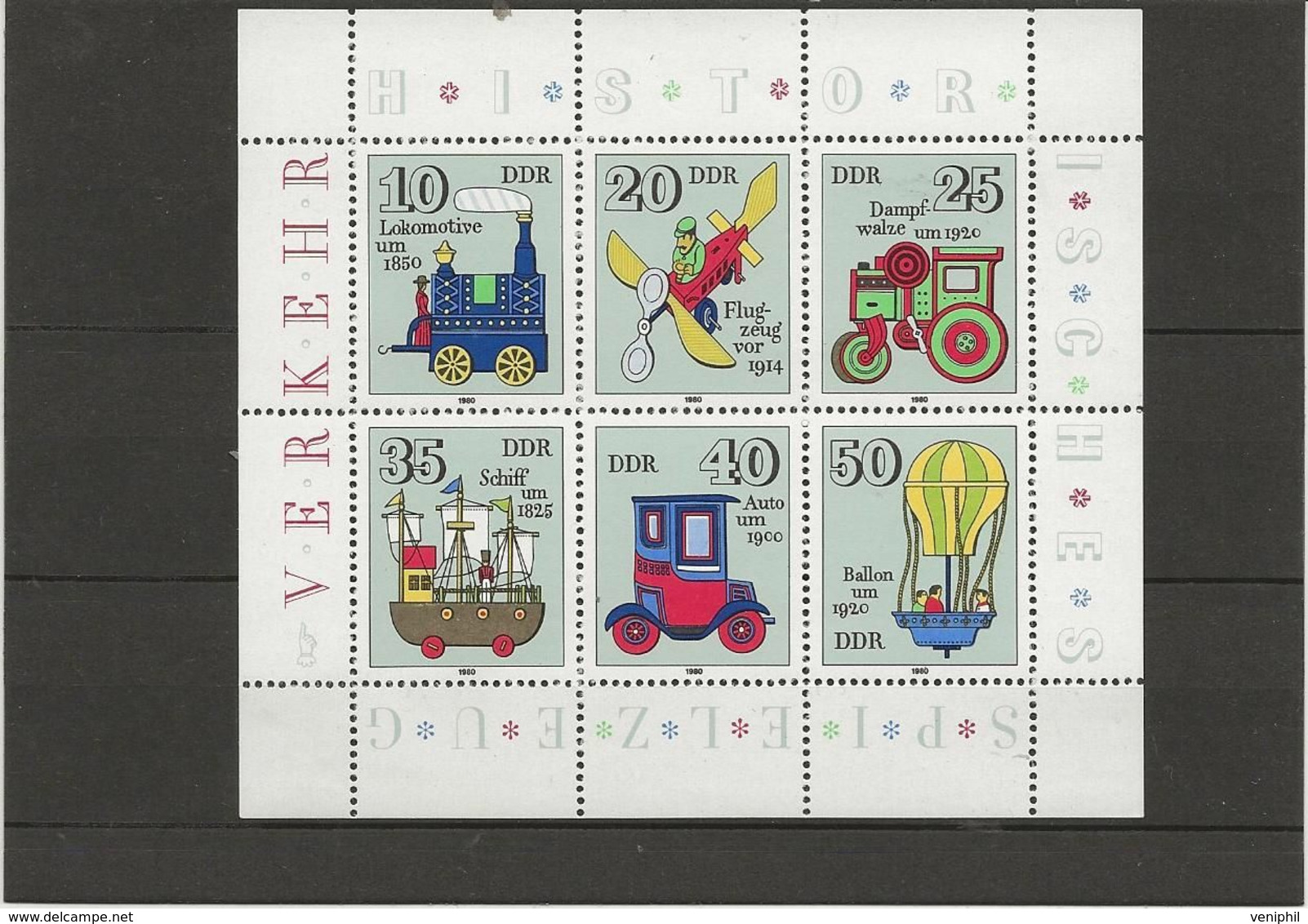 ALLEMAGNE ORIENTALE - BLOC JOUETS HISTORIQUES N° 2224 A 2229 NEUF SANS CHARNIERE - ANNEE 1980 - Sonstige & Ohne Zuordnung