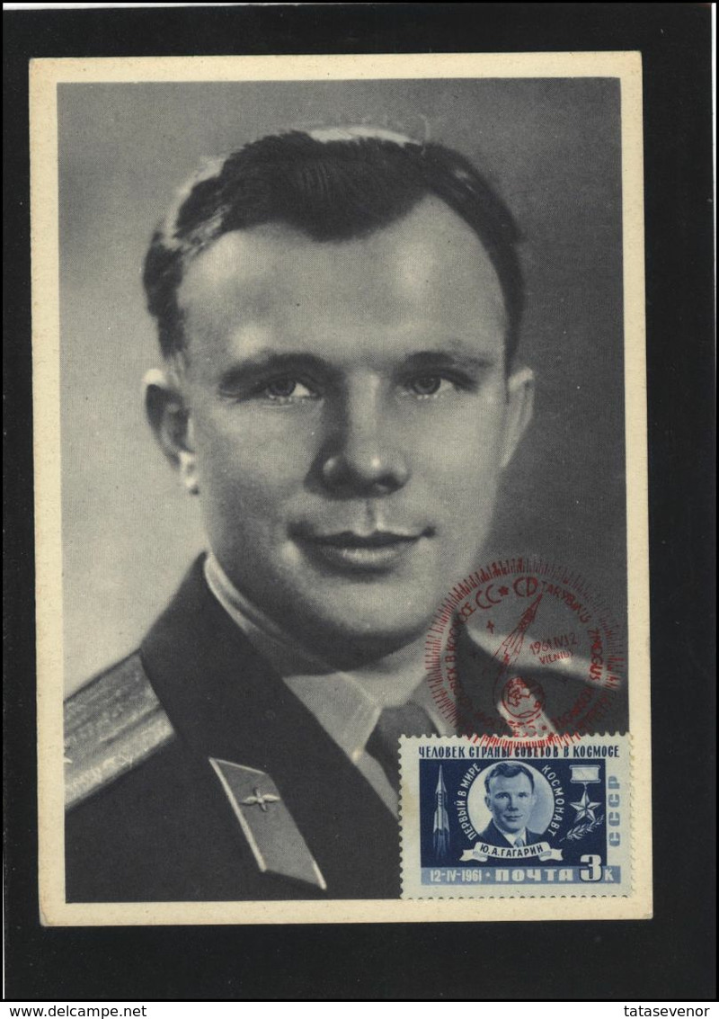 RUSSIA USSR Private Cancellation On Card LITHUANIA VILNIUS VNO-klub-033 Space Exploration Gagarin - Locales & Privées