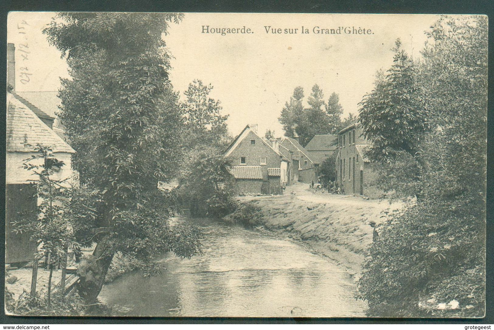 CP De HOUGAERDE Vue Sur La Grand Ghète 10-8-1914 Vers Scaherbeek Bruxelles - Cachet Sc HOUGAERDE 10-VIII-14 - 16018 - Hoegaarden