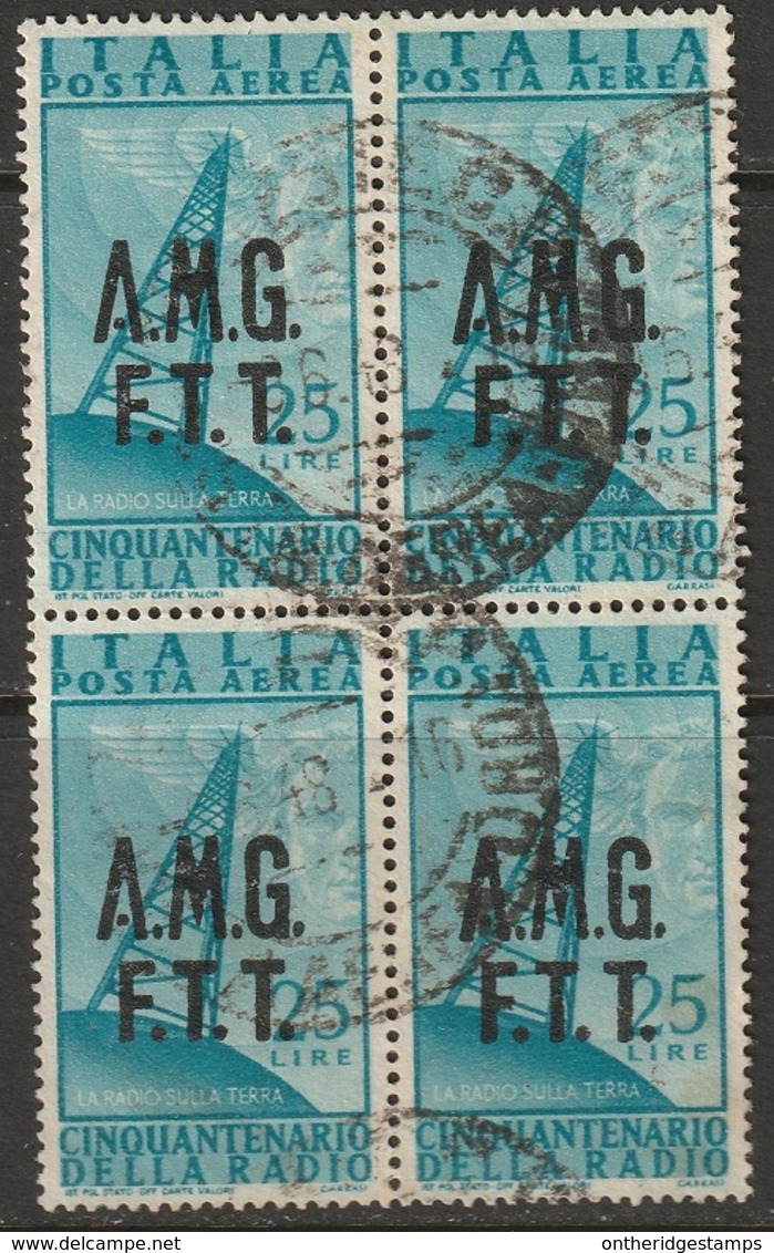 Trieste Zone A 1947 Sc C10 Sa A10 Air Post Block Used - Poste Aérienne