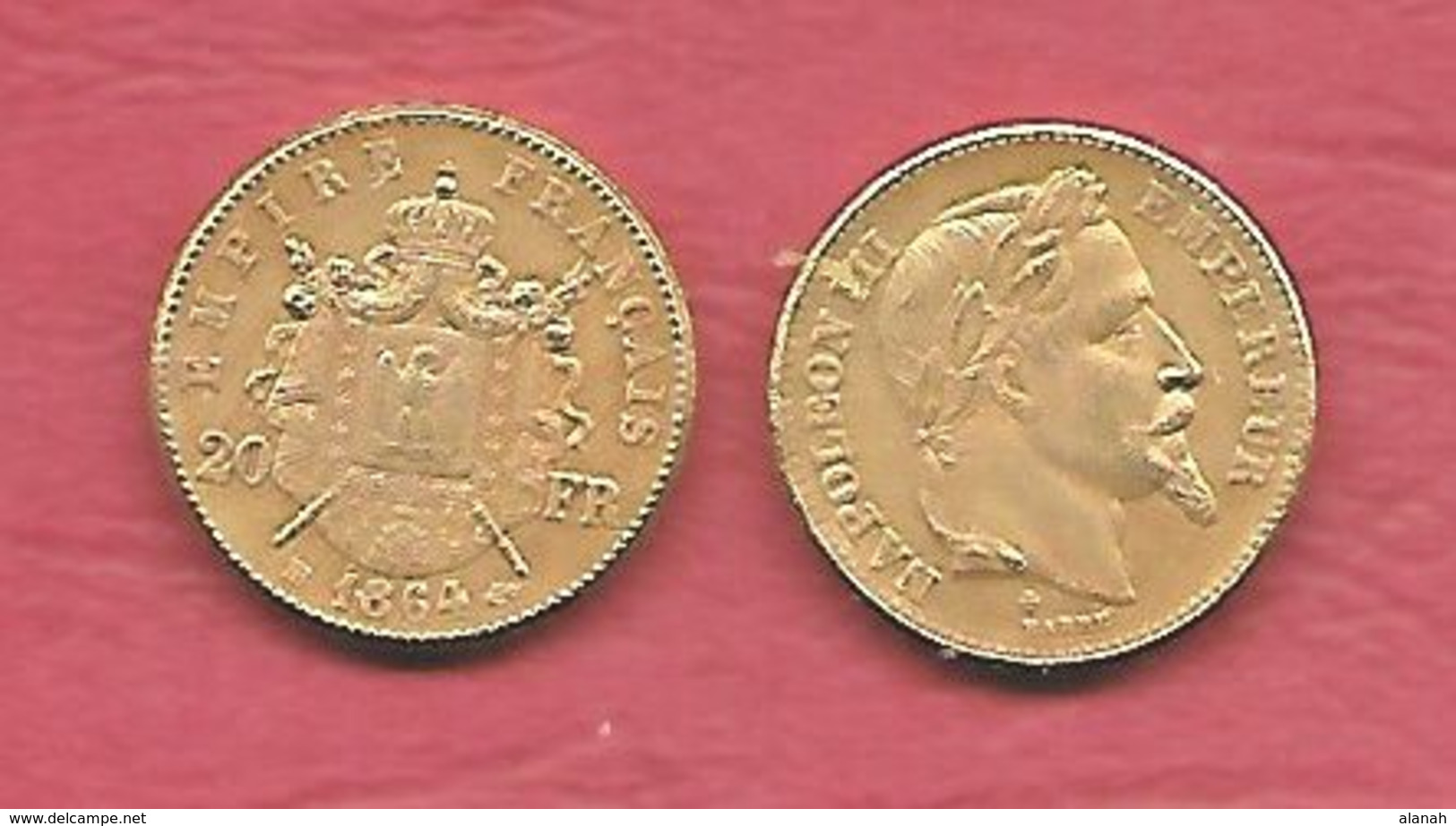 20 FR Napoléon III 1864 BB Ancre COPIE Or COPY Gold - Other & Unclassified