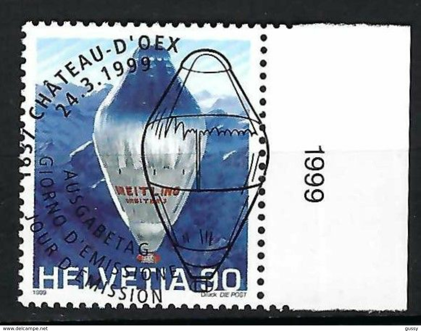 SUISSE 1999:  "Le Tour Du Monde En Ballon Sans Escale", Le ZNr. 971 BDF Avec CAD PJ En ''Vollstempel" - Other & Unclassified