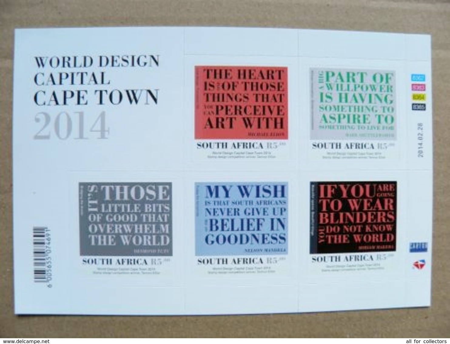 SALE! MNH Mint  2014 South Africa World Design Capital Cape Town - Unused Stamps