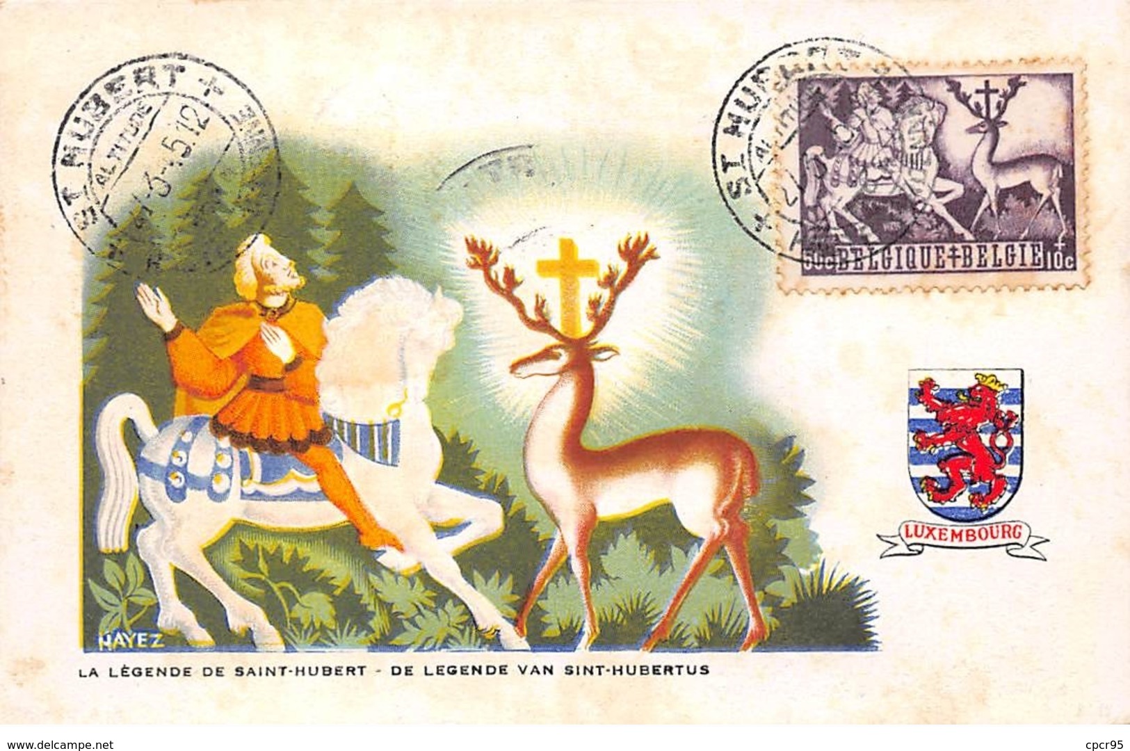 Belgique .CARTE MAXIMUM. N°207752. 1945. Cachet Hubert. La Legende De Saint Hubert. Van Sint Hubertus - 1934-1951