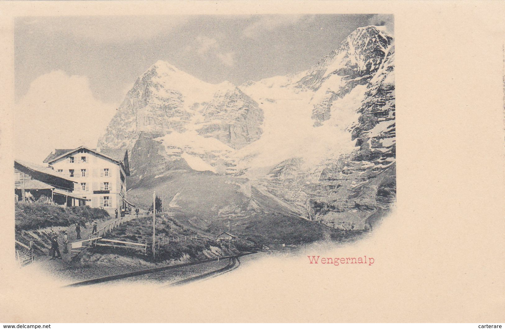 SUISSE,HELVETIA,SWISS,SWITZERLAND,SCHWEIZ,BERNE,BERN,WENGERNALP,1900,PRES WENGEN,KLEINE SCHEIDEGG,CHEMIN DE FER - Wengen