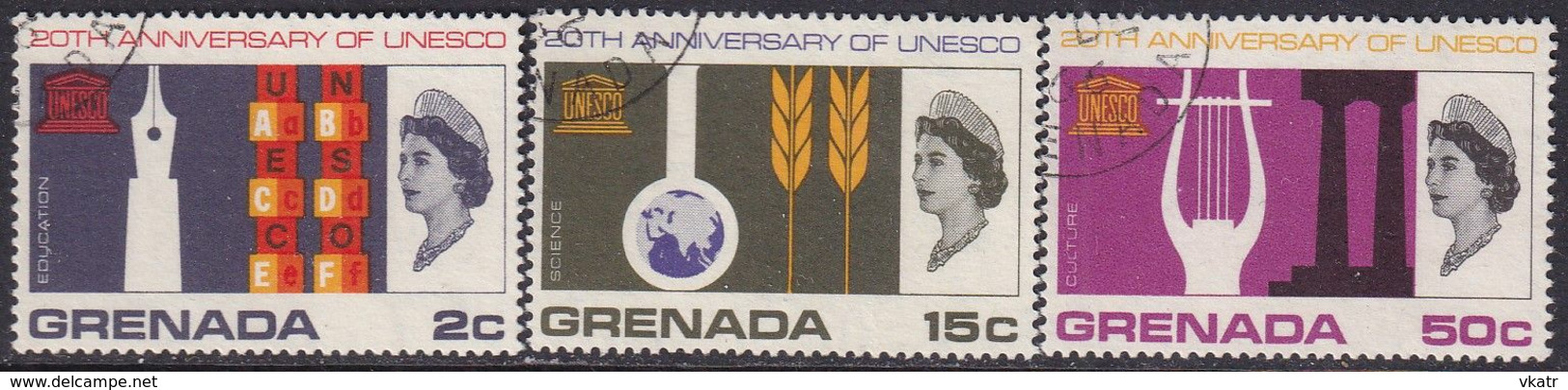 GRENADA 1966 SG 250-52 Compl.set Used UNESCO - Grenada (...-1974)