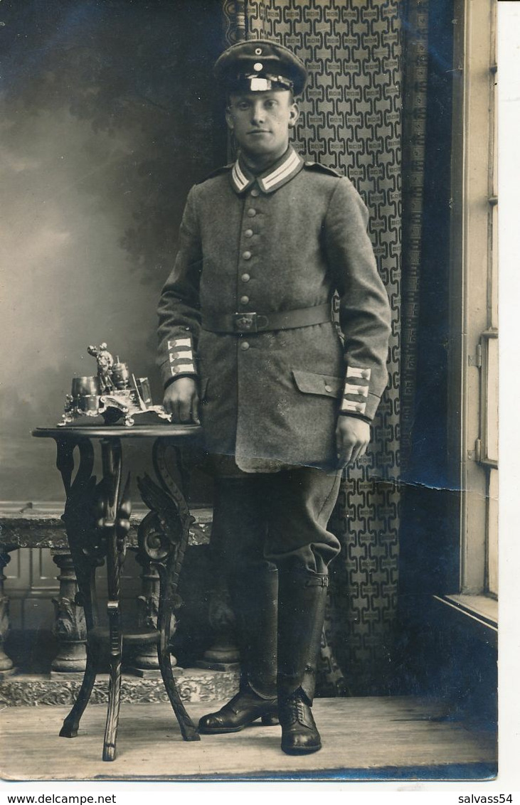 Carte-Photo : Portrait Militaire - Officier Allemand (1915) 1.WK - WW1 (BP) - Guerre, Militaire