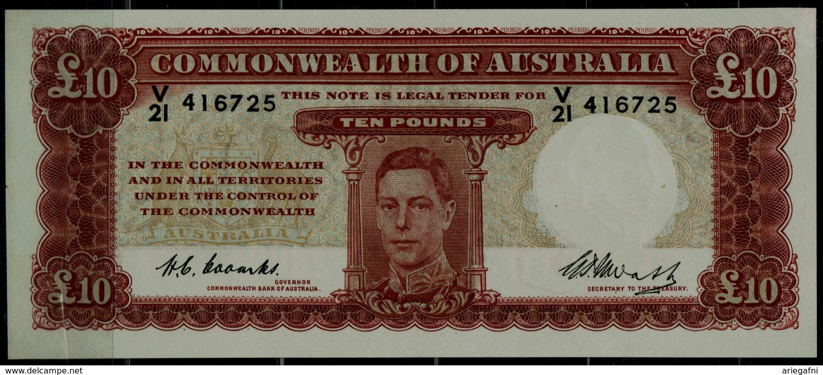 AUSTRALIA  1949 BANKNOTES 10 POUNTS UNC!! - 1938-52