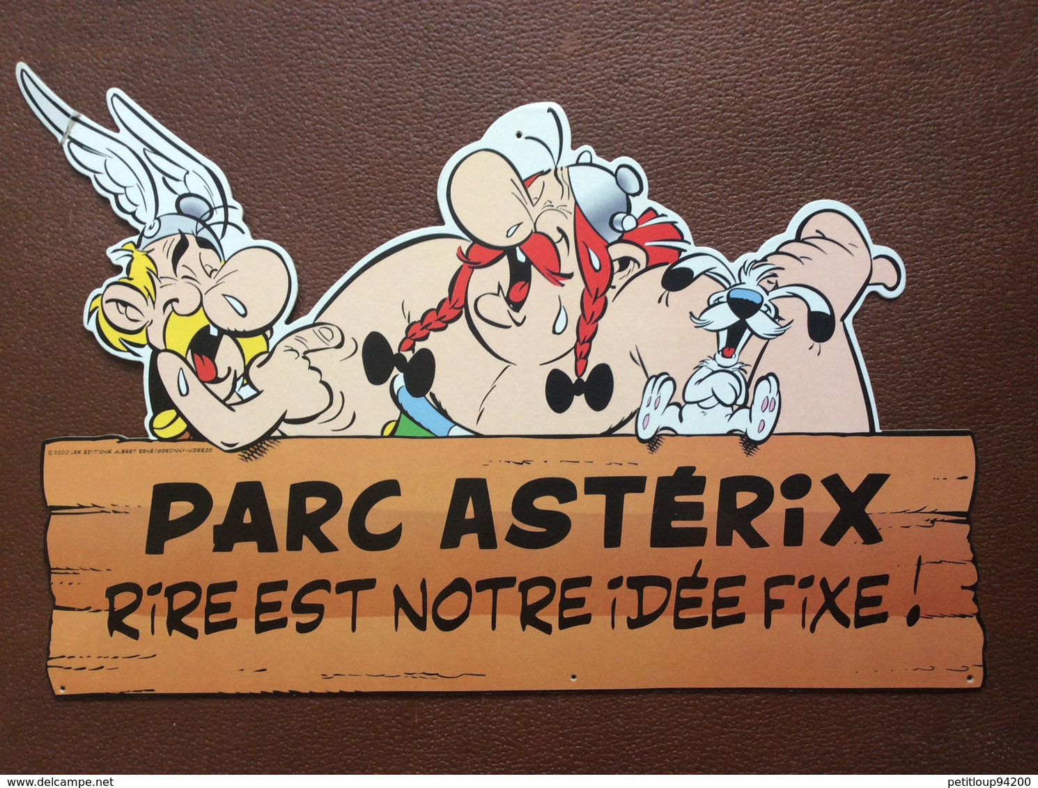 PLAQUE PUBLICITAIRE DOUBLE FACE  Parc Astérix  ANNÉE 2000 - Andere & Zonder Classificatie